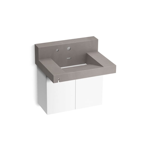 Kohler Constellation 30In Wall-Mount Lavatory System With Backsplash In Ash Concrete 81024-BPW-KCE - main
